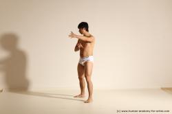 Underwear Martial art Man Asian Moving poses Average Short Black Dynamic poses Academic